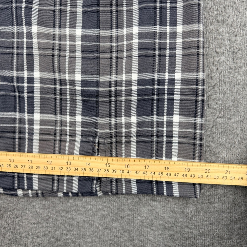 Aeropostale Plaid Mini Skirt Gray Black Women's L Large High Waisted Front Slits - Picture 5 of 8
